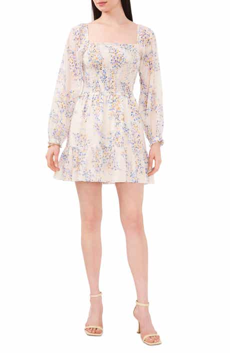 Square Neck Smocked Minidress