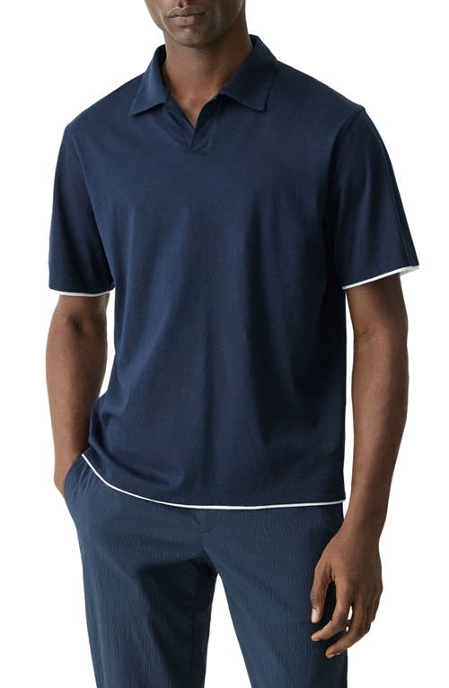 Theory Double Layered Johnny Collar Polo Shirt