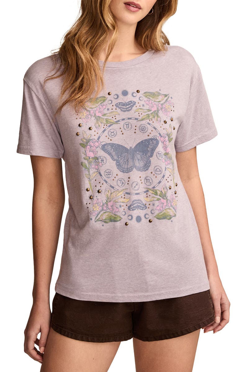 Lucky Brand Zodiac Embellished Graphic T-Shirt, Main, color,