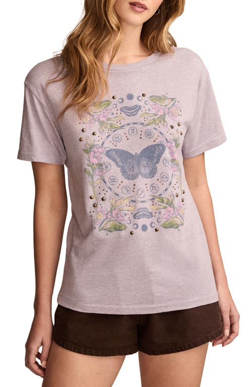 Lucky Brand Zodiac Embellished Graphic T-shirt In Lavender Aura