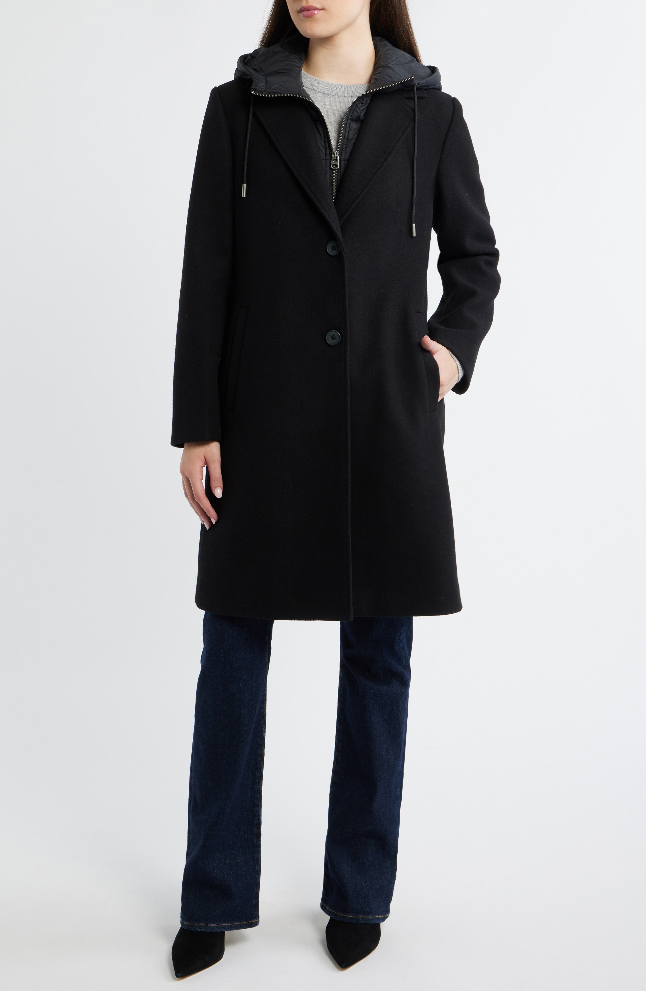 Женские куртки Lucky Brand Walker Coat with Hooded Bib Inset — фото 5