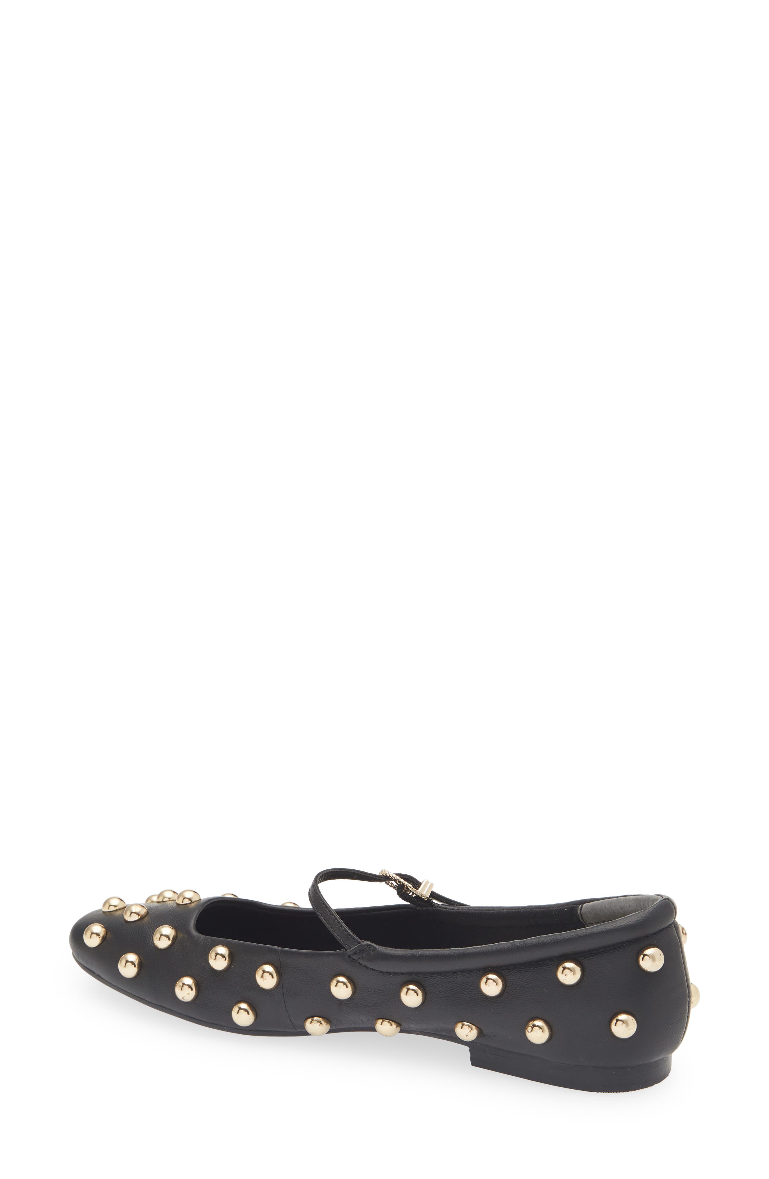 Dolce Vita Alissa Studded Flat, Alternate, color, Black Leather