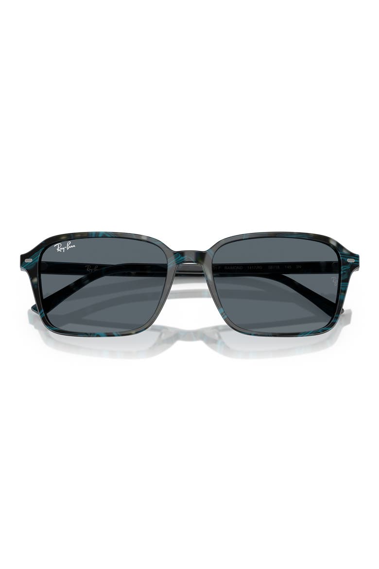 56mm Square Sunglasses, Alternate, color, BLUE