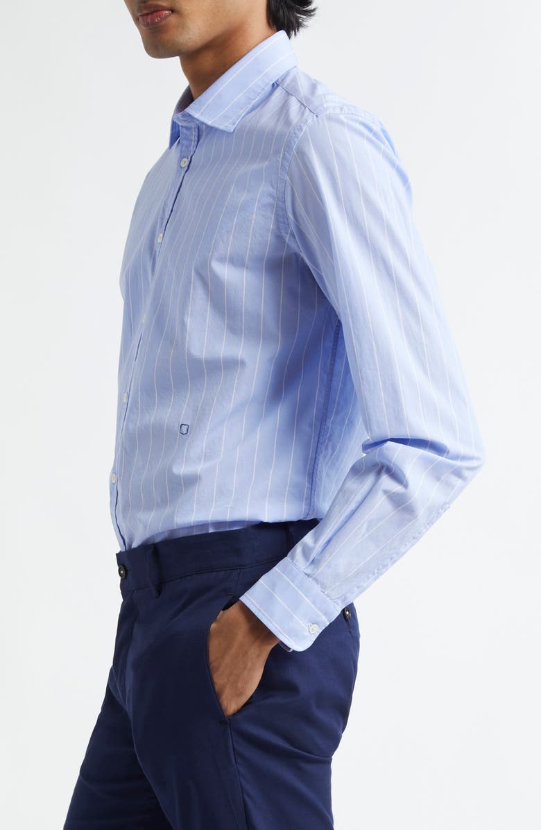 Massimo Alba Genova Stripe Button-Up Shirt, Alternate, color, Celeste