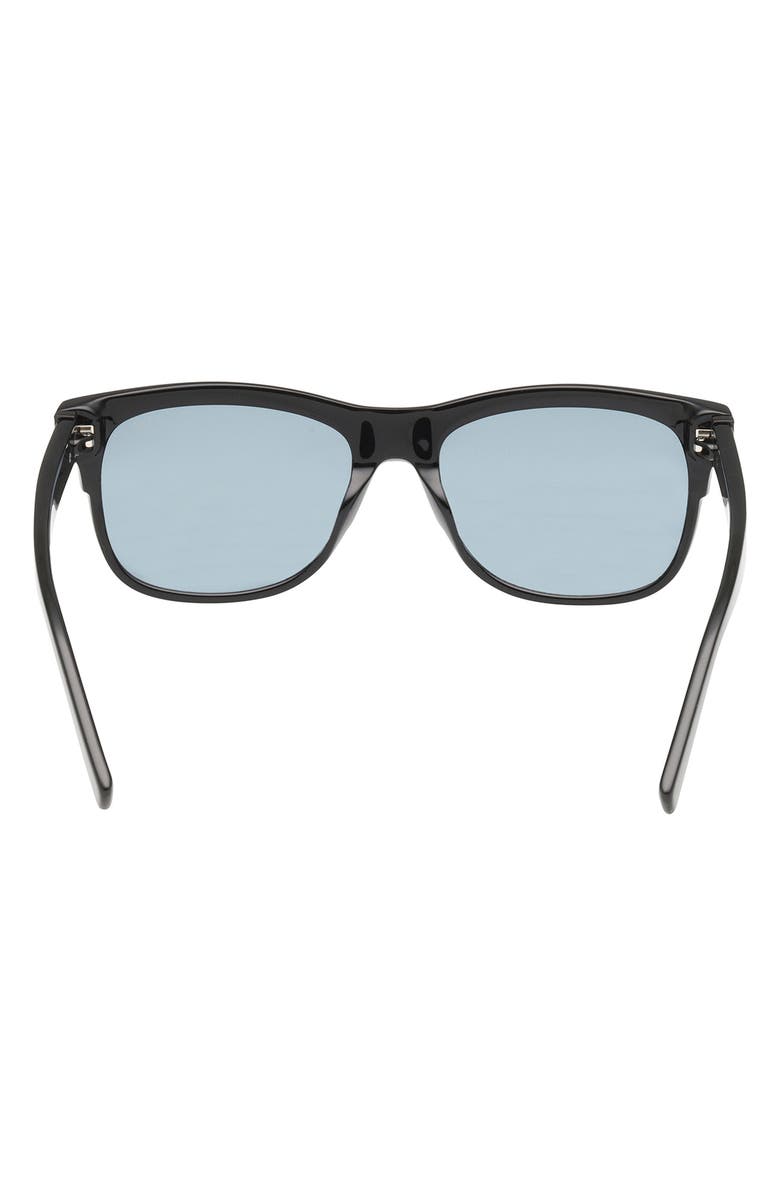 ABERCROMBIE & FITCH 55mm Square Sunglasses, Alternate, color, Shiny Black / Blue Lens
