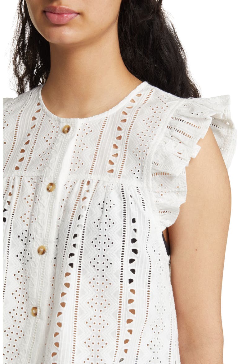 Eyelet Crop Shirt, Alternate, color, GLIMMER OF HOPE