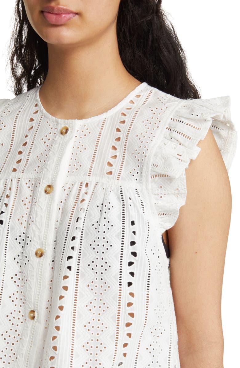 BLANKNYC Eyelet Crop Shirt, Alternate, color, 
