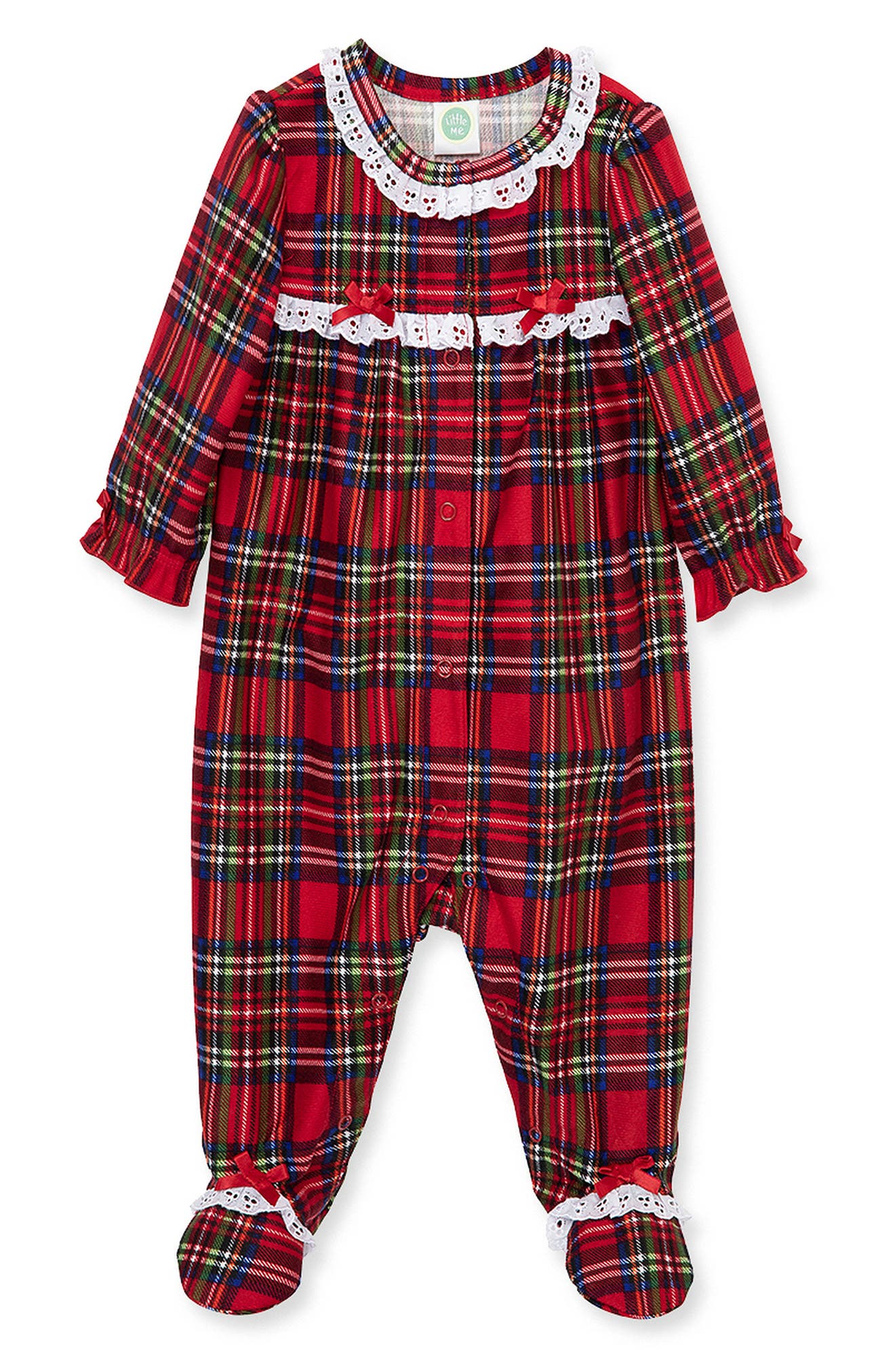 Kids' Plaid Holiday Footie