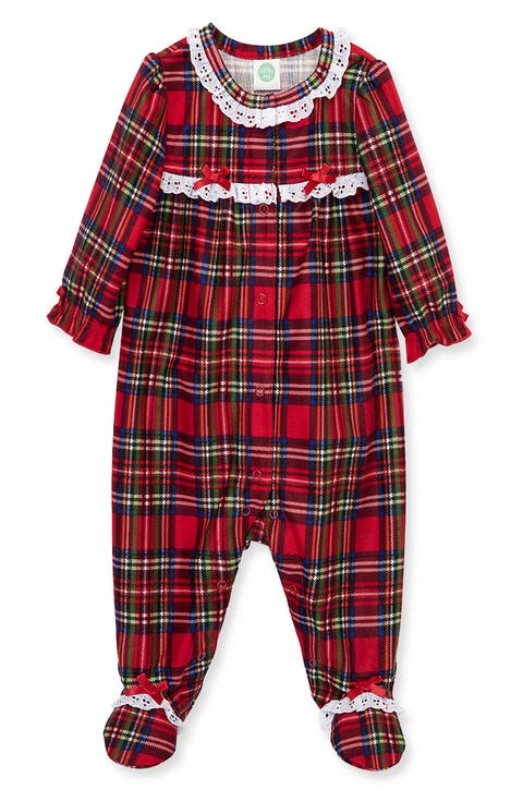 Kids' Plaid Holiday Footie