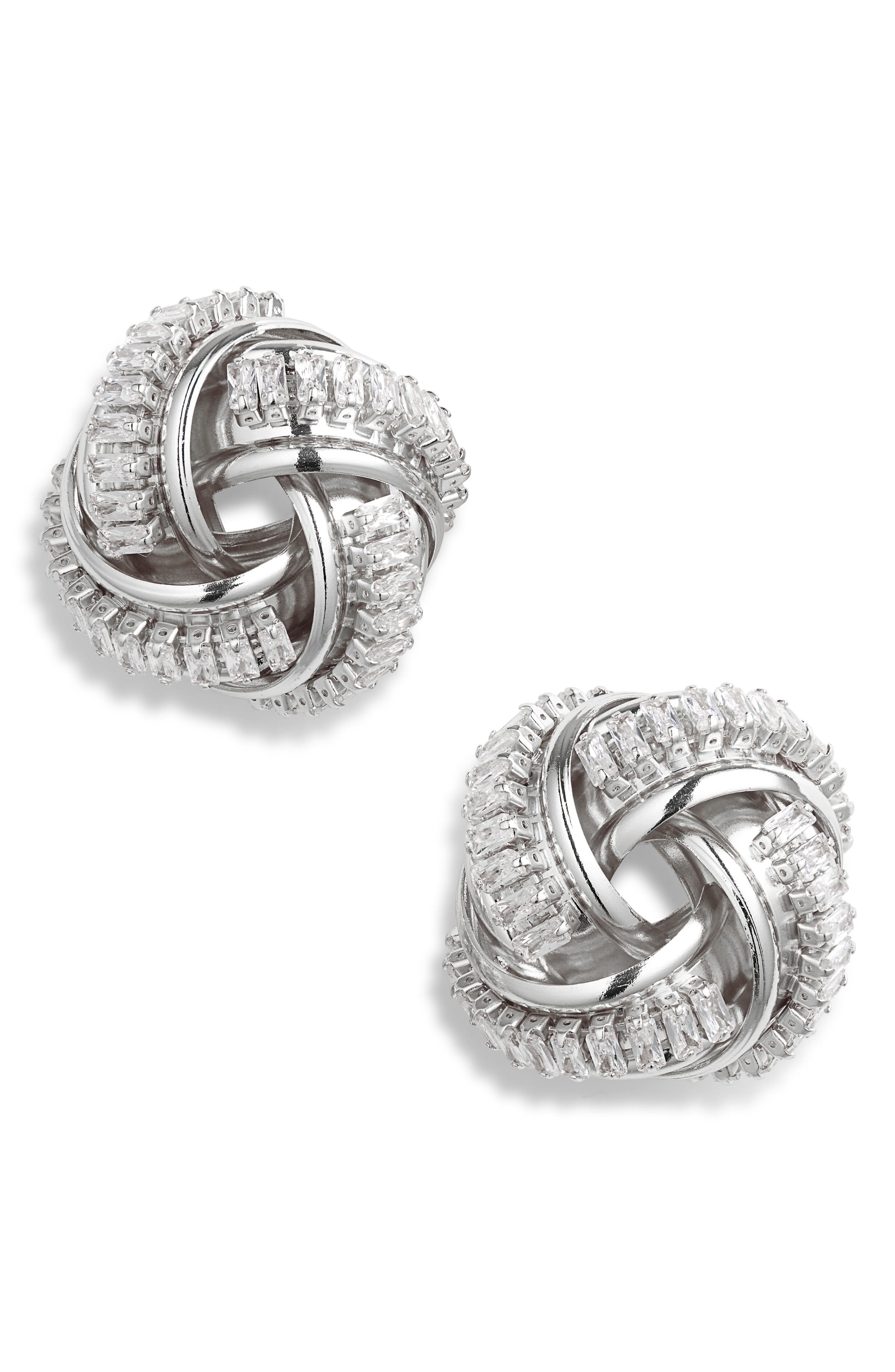 Tasha Crystal Knot Stud Earrings