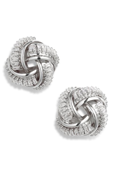 Crystal Knot Stud Earrings