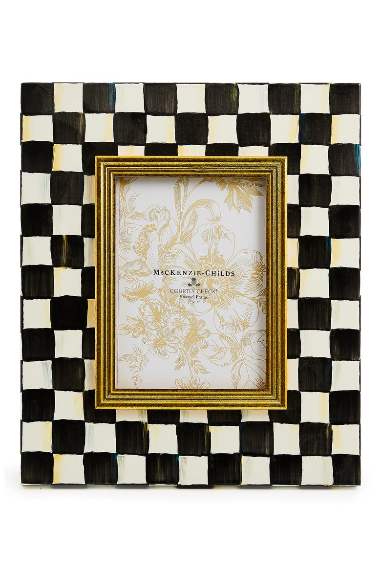 Courtly Check Enameled Steel 5 x 7-Inch Picture Frame, Main, color, COURTLY