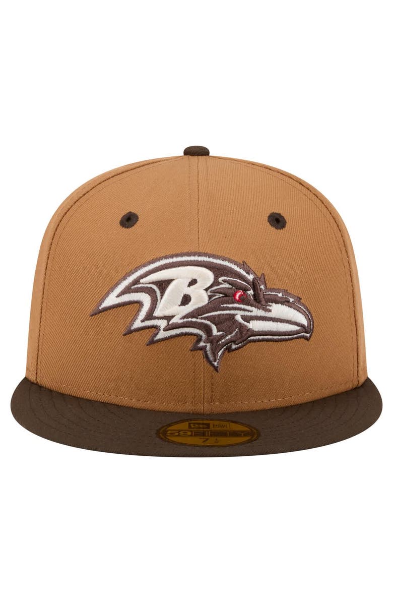 New Era Men's New Era  Light Brown/Dark Brown Baltimore Ravens Two-Tone Walnut 59FIFTY Fitted Hat, Alternate, color, Light Brown