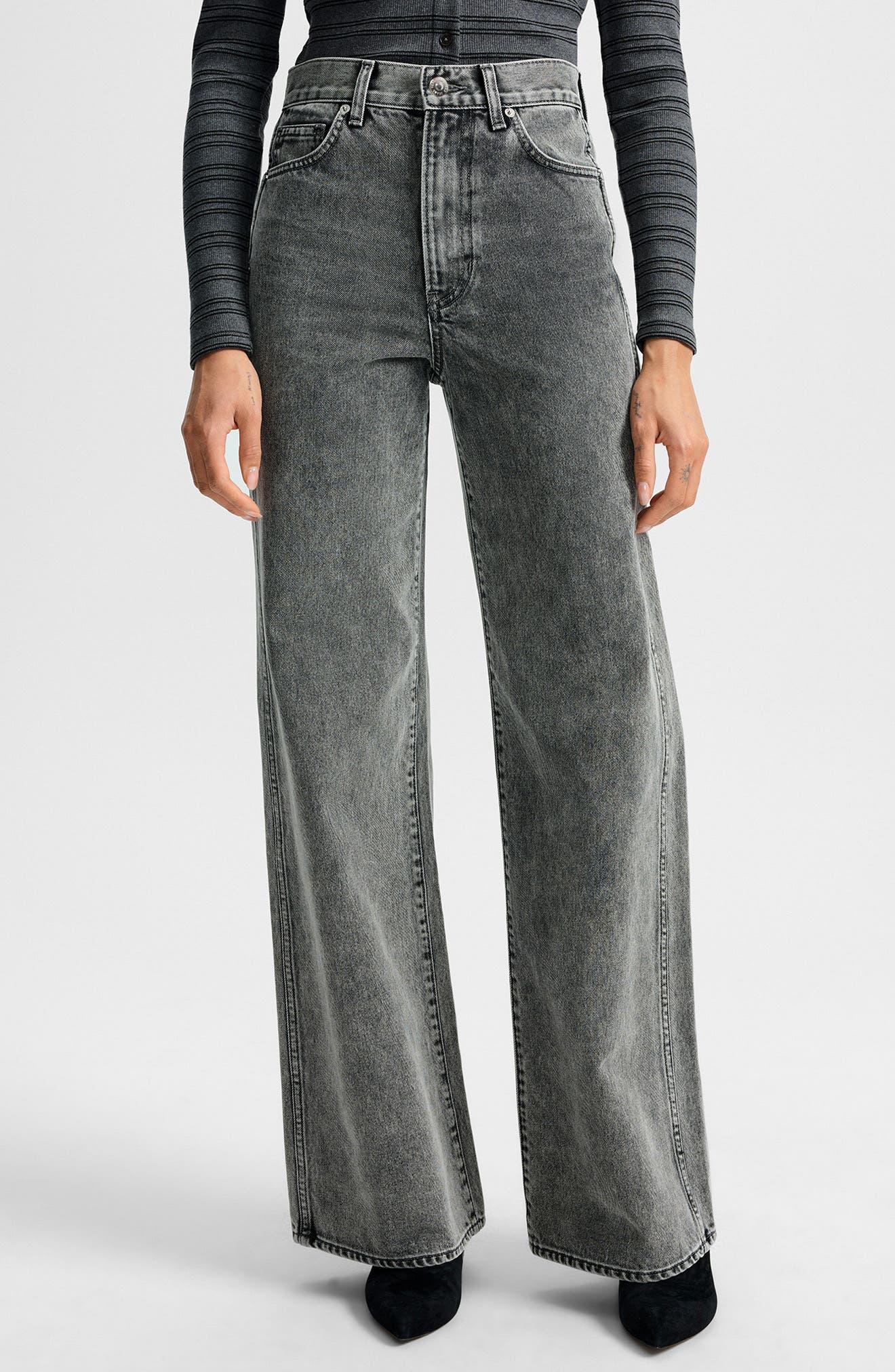 Veronica Beard Taylor High Waist Wide Leg Jeans