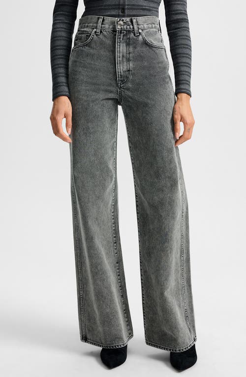 Veronica Beard Taylor High Waist Wide Leg Jeans In Gray