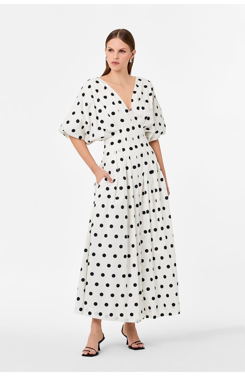 NICHOLAS Vicky Dress, Alternate, color, White Black Polka Dot