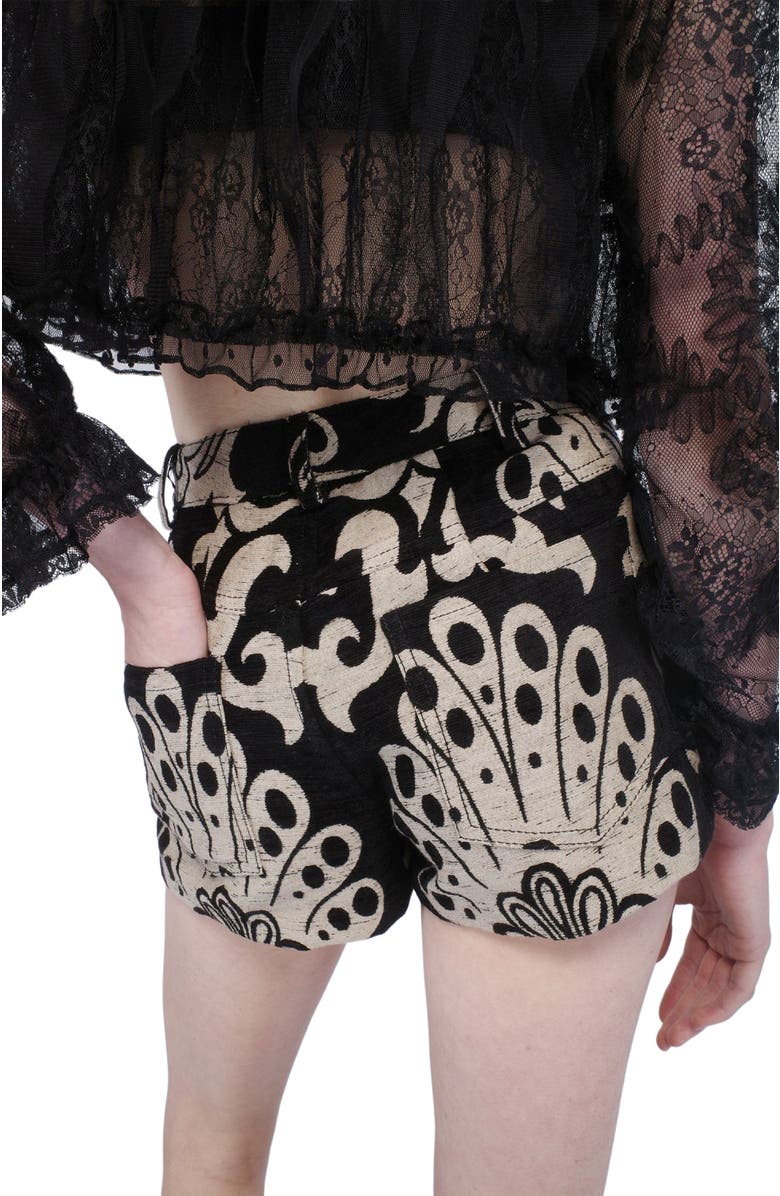 Anna Sui Beardsley Tapestry Shorts, Alternate, color, Black Multi