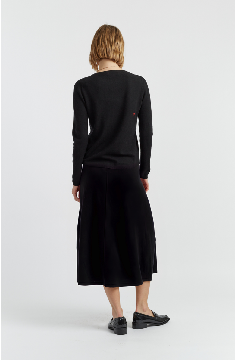 Chinti & Parker Breton Heart Wool & Cashmere Sweater, Alternate, color, Black