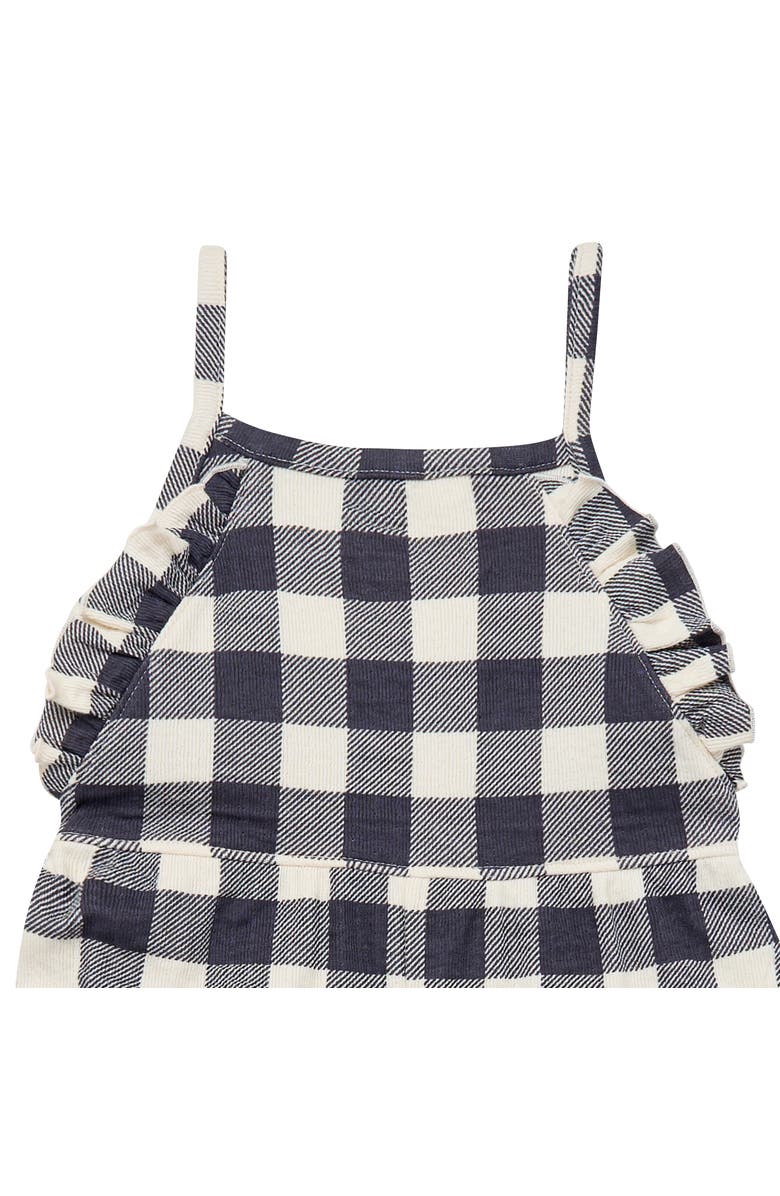 Modern Moments<sup>™</sup> by Gerber Girls' Ruffle Wide Leg Romper, Alternate, color, Dark Grey Gingham