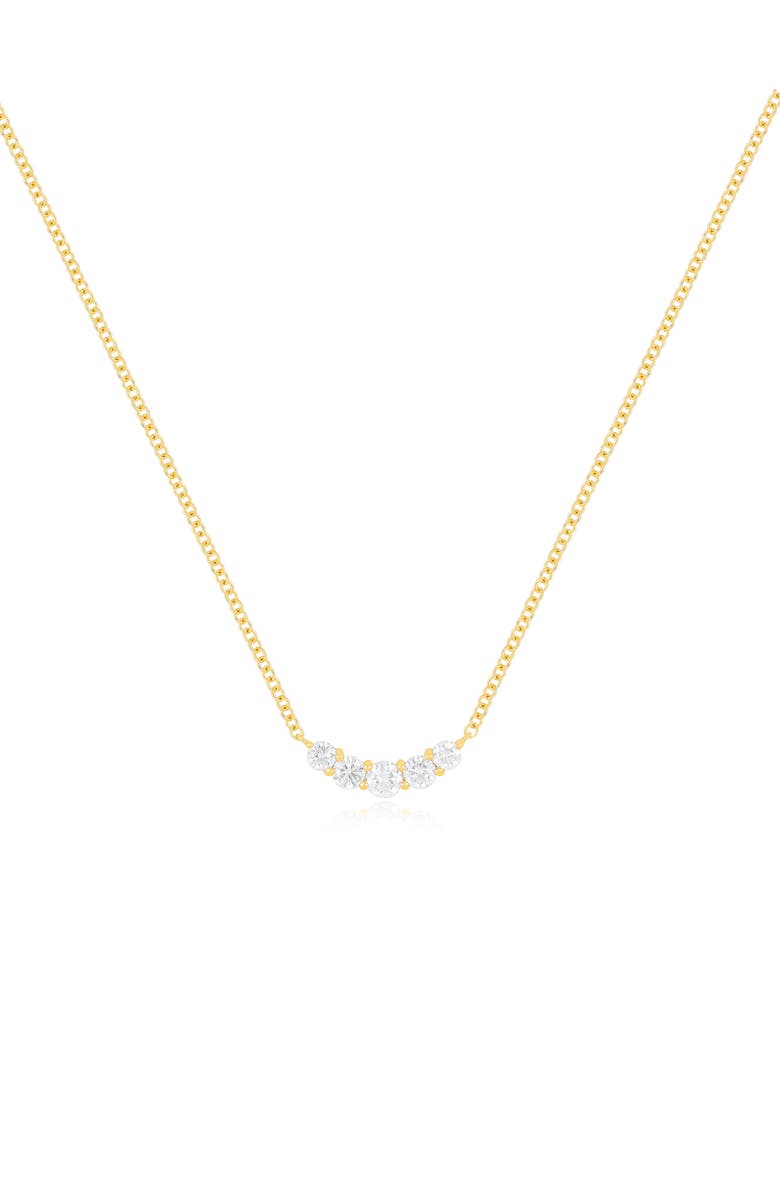EF Collection Graduated Diamond Arc Pendant Necklace, Main, color, Gold