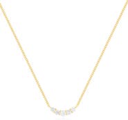EF Collection Graduated Diamond Arc Pendant Necklace