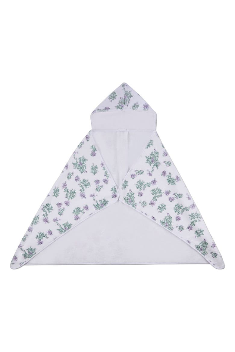 Baby Floral Cotton-Lined Hooded Towel, Alternate, color, White