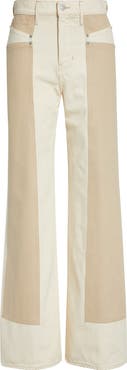 Veronica Beard Taylor High Waist Colorblock Wide Leg Jeans