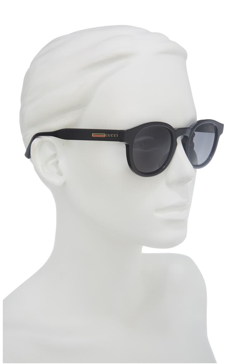 49mm Oval Sunglasses, Alternate, color, BLACK BLACK GREY