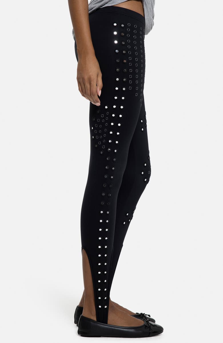 JADED LONDON Mirror Eyelet Stirrup Pants, Alternate, color, Black