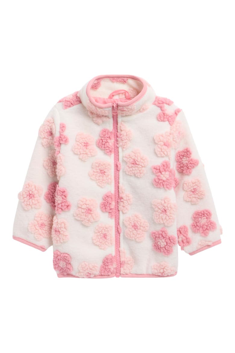 Floral High Pile Fleece Jacket, Main, color, PINK