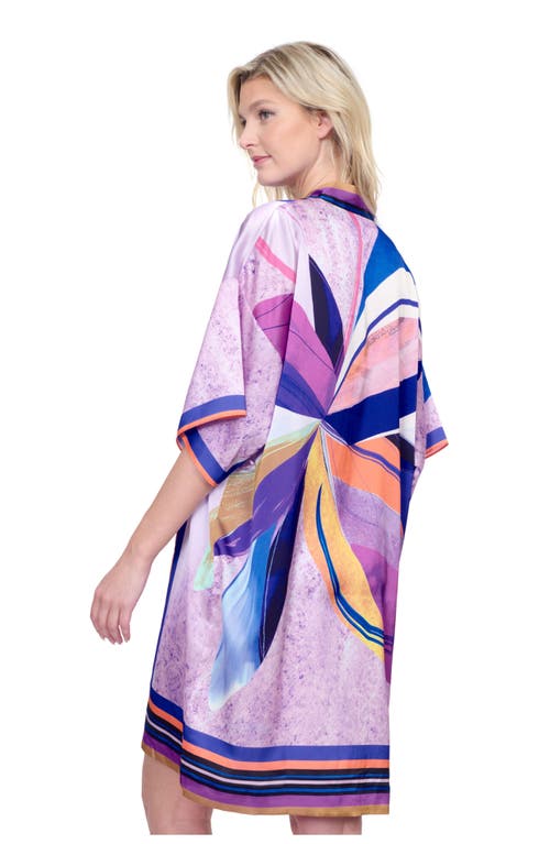 Gottex Paradiso Robe With Flutter Sleeves And Tie In Multi