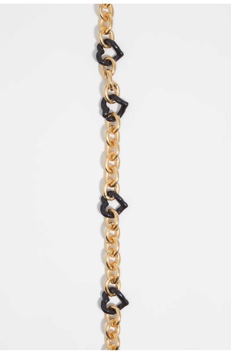 Bimba y Lola Heart Necklace With Texture And Enamel, Alternate, color, Gold