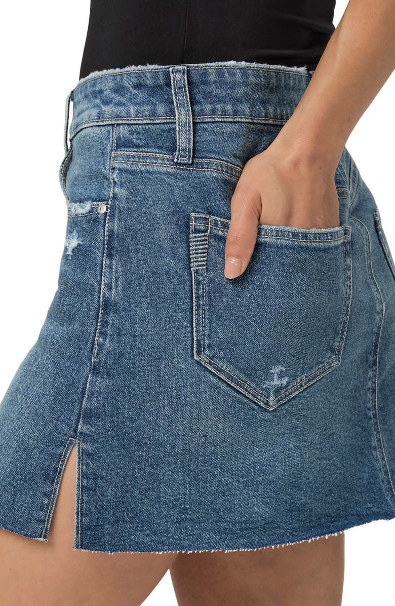 PAIGE Jessie Button Front Miniskirt, Alternate, color, Storybook Distressed