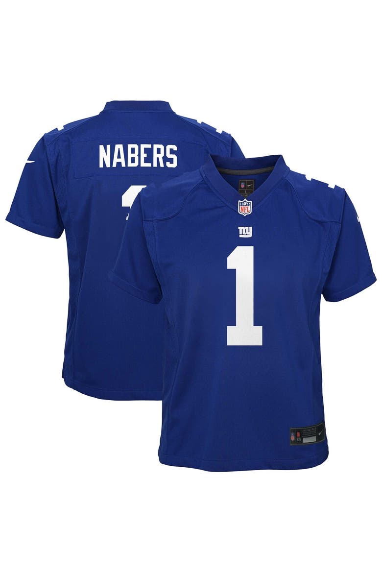 Youth Nike Malik Nabers Royal New York Giants Game Jersey, Main, color, Royal