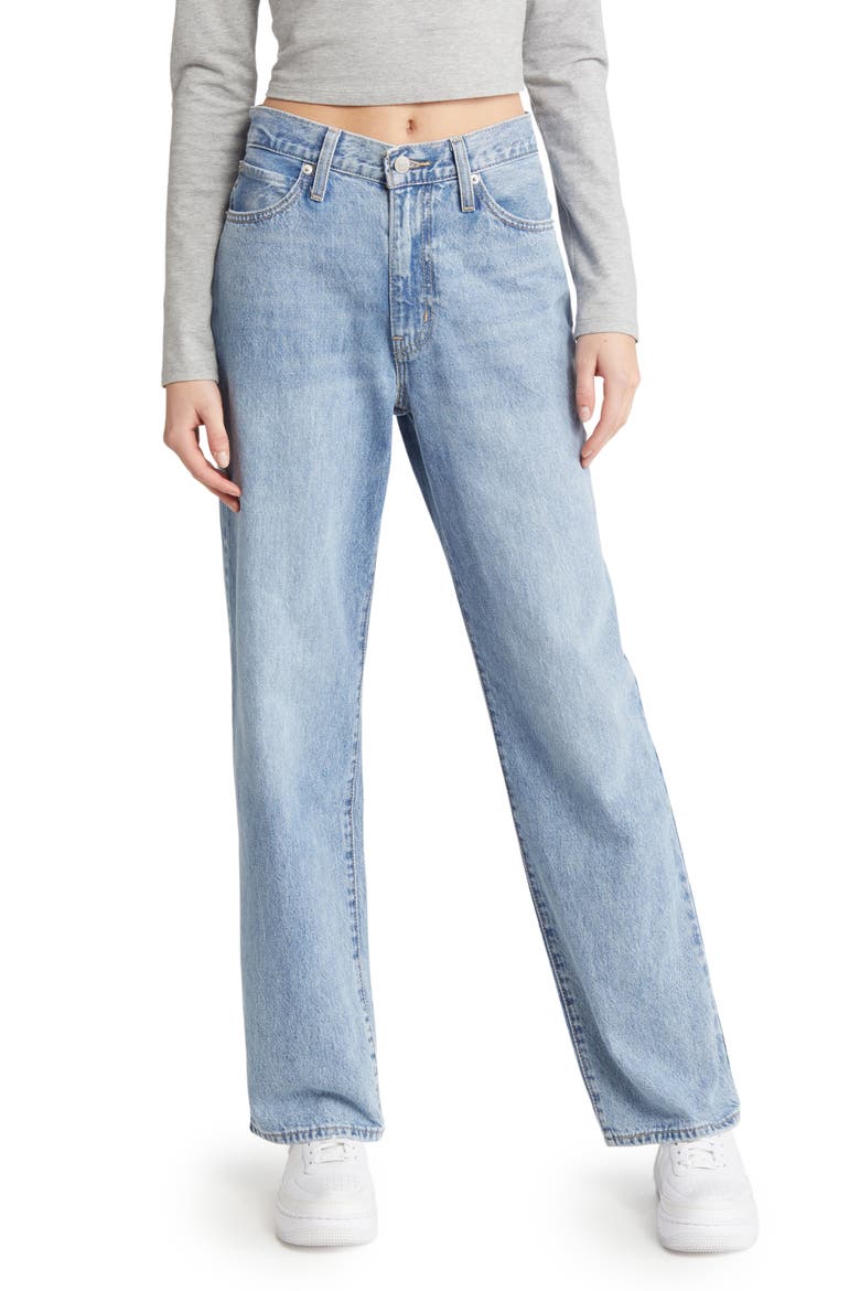 94™ Baggy Straight Leg Jeans, Main, color, LIGHT TOUCH