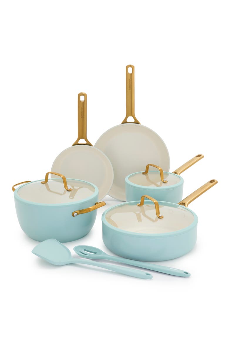 Reserve Pro 10-Piece Ceramic Nonstick Cookware Set, Main, color, ANCONA BLUE