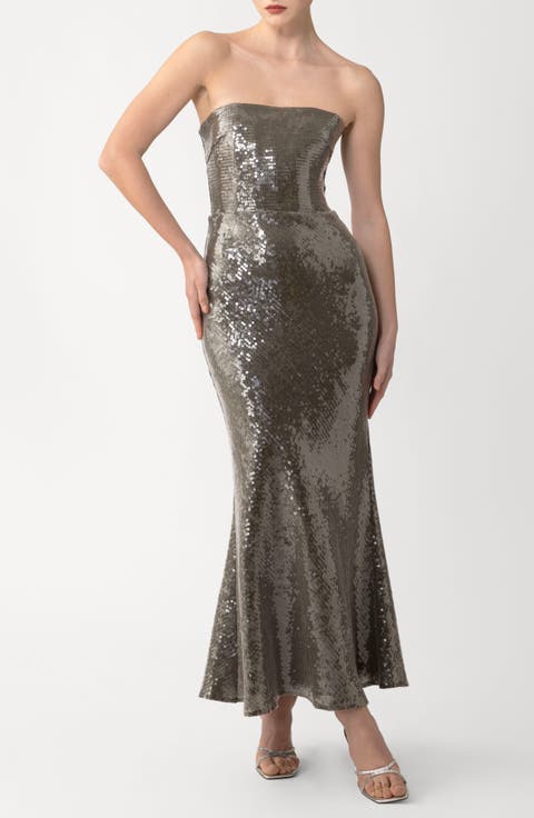 Ciara Sequin Strapless Mermaid Gown