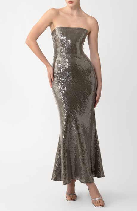 SAU LEE Ciara Sequin Strapless Mermaid Gown