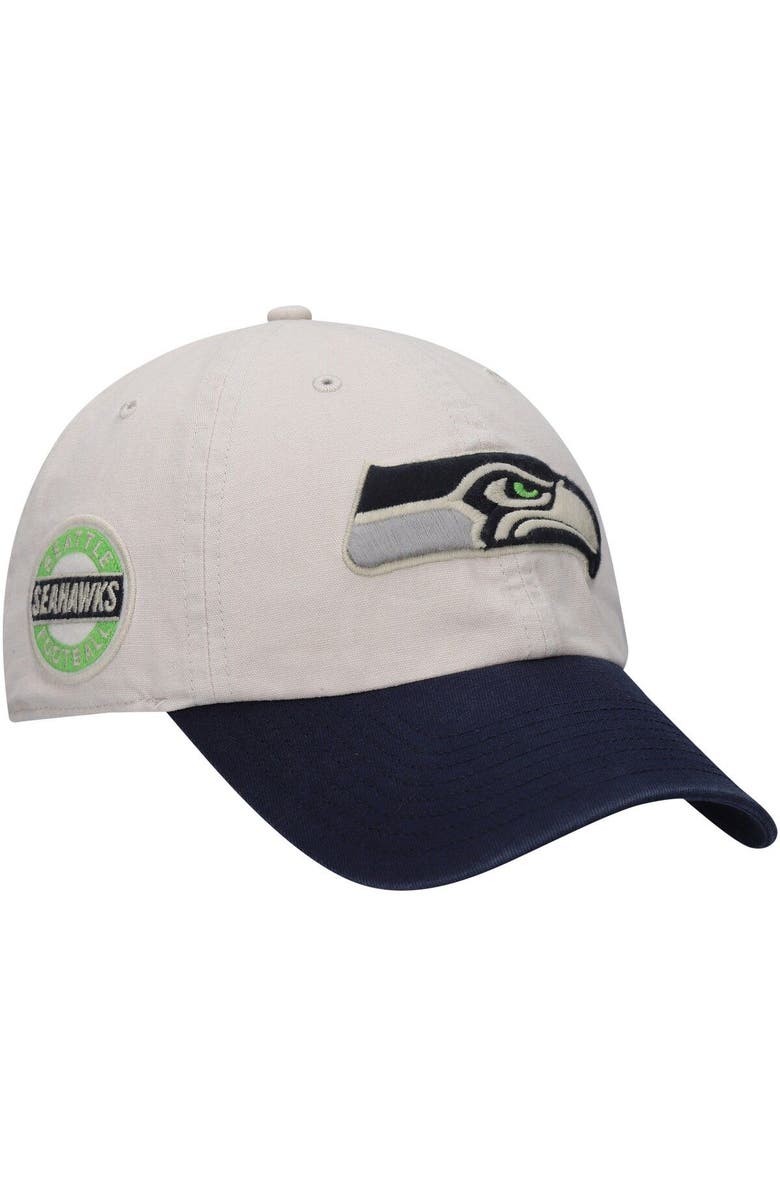 '47 Men's '47 Cream/College Navy Seattle Seahawks Sidestep Clean Up Adjustable Hat, Main, color, 