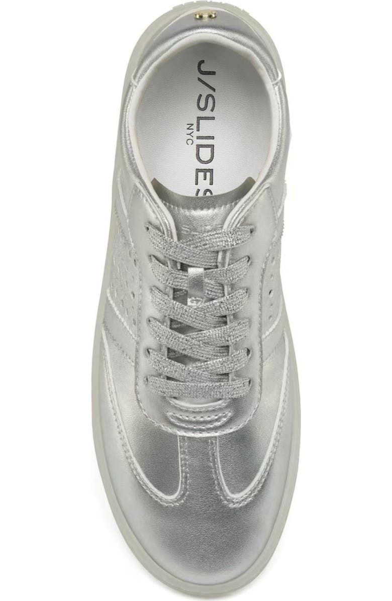 JSlides Hunter Leather Sneaker, Alternate, color, Silver
