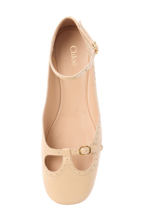 Chloé Chloe Misty Cut-out Leather Ballet Flats In Neutral