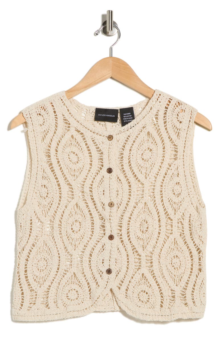 Forgotten Grace Button Front Onion Bulb Knit Top, Main, color,
