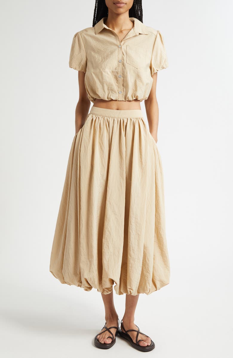 Cinq à Sept Allinae Bubble Hem Nylon Skirt, Alternate, color, 
