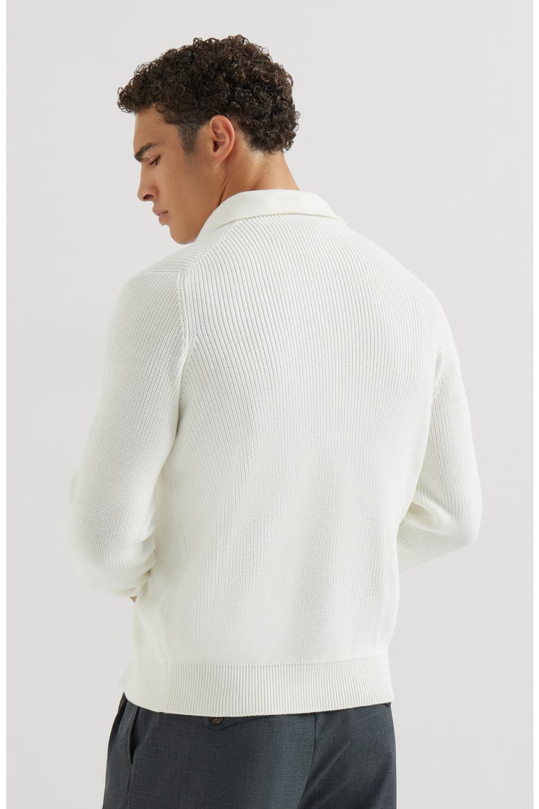 Half English Rib knit cardigan, Alternate, color, Panama