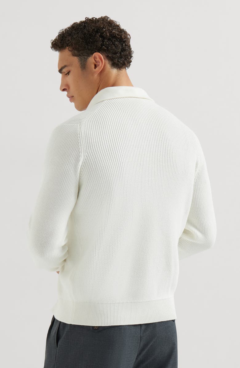 Brunello Cucinelli Half English Rib knit cardigan, Alternate, color, Panama