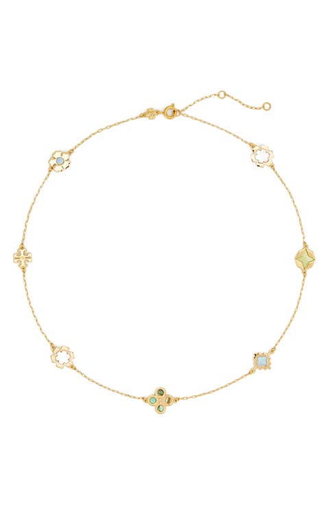 Kira Clover Station Necklace