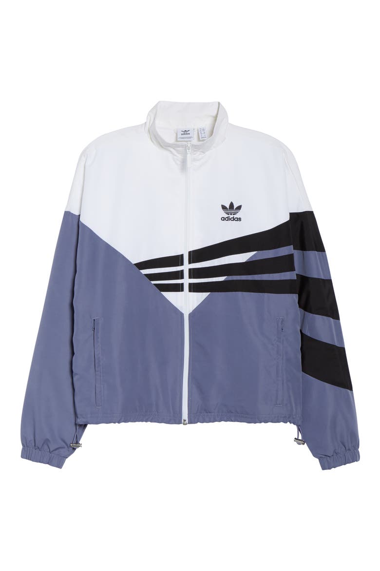adidas Mesh Track Jacket, Alternate, color, RAW INDIGO/ WHITE/ BLACK
