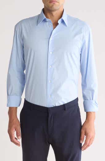 Armani Collezioni Solid Stretch Cotton Twill Dress Shirt
