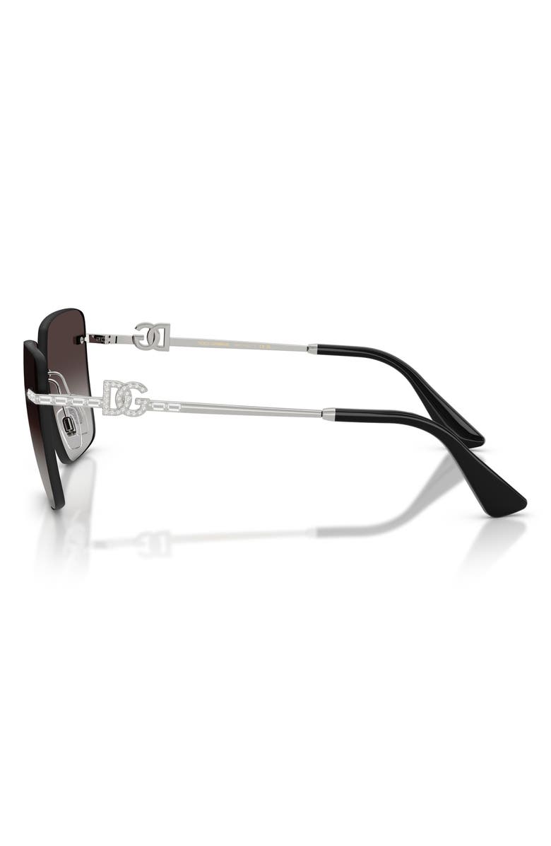 Dolce&Gabbana 59mm Rimless Square Sunglasses, Alternate, color, Silver / Grey Gradient