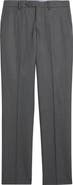 Berle Slim Fit Flat Front Grey Super 100s Wool Dress Pants